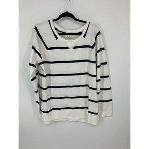 New Goodthreads white black striped sweatshirt XL